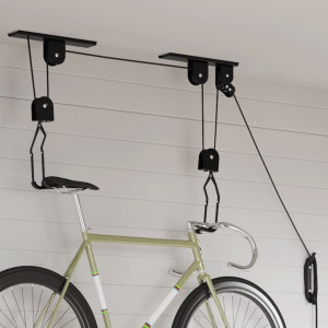 Elevadores para bicicletas com montagem no teto 2 unidades 20 kg D