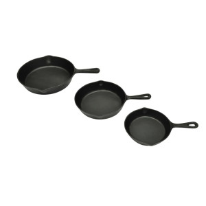 Set de 3 sartenes grill de hierro fundido D