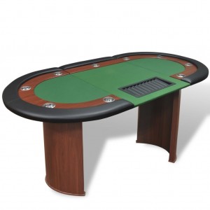 Mesa de poker 10 jogadores tabuleiro de fichas e zona de dealer D