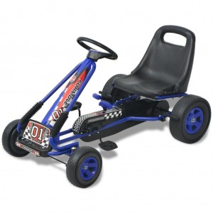 Kart com pedais assento ajustável azul D