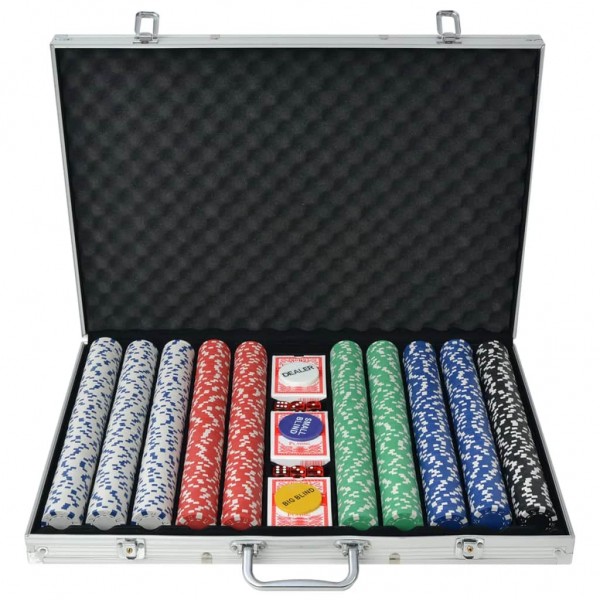 Juego de Póker con 1000 fichas y maletín de aluminio D