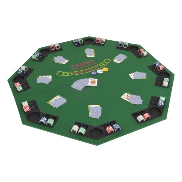 Superficie de póker plegable en 2 para 8 jugadores octogonal D