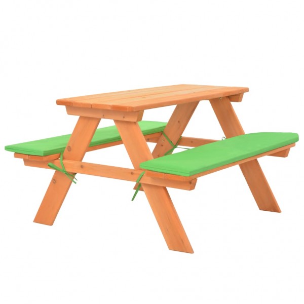 Mesa de pícnic infantil con bancos madera de abeto 89x79x50 cm D