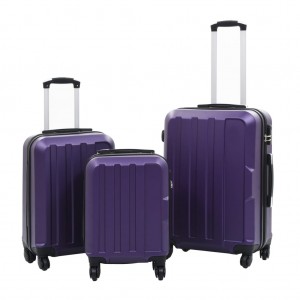 Jogo de malas rígidas de rodas trolley 3 pcs ABS roxo D