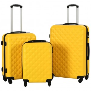 Juego de maletas rígidas con ruedas trolley 3 pzas amarillo ABS D