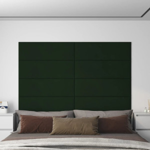 Paneles de pared 12 uds terciopelo verde oscuro 90x30cm 3.24 m² D