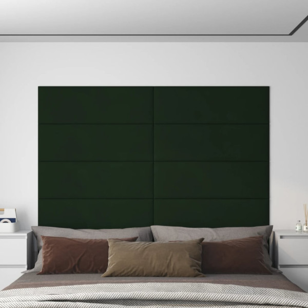 Painéis de parede 12 veludo verde escuro 90x30cm 3.24 m2 D