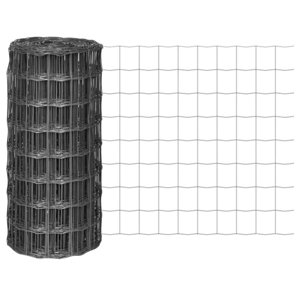 Euro Valla de acero gris 25x0.8 m D