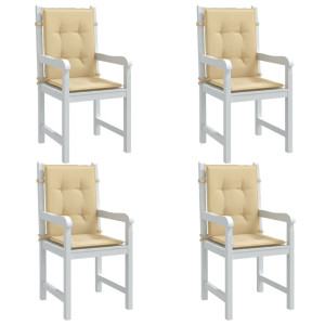 Cojines silla respaldo bajo 4 ud tela beige melange 100x50x4 cm D