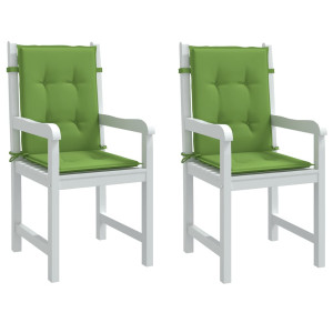 Cojines silla respaldo bajo 2 ud tela verde melange 100x50x4 cm D