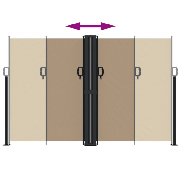 Toldo lateral retráctil gris taupe 160x600 cm M 5