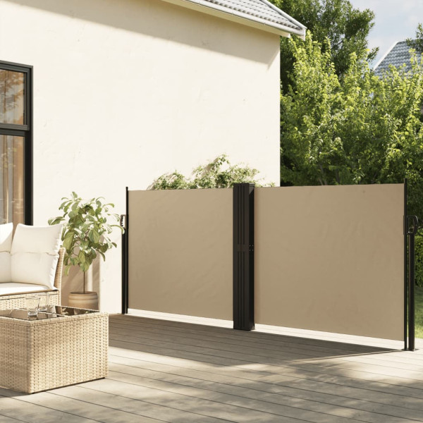 Toldo lateral retráctil beige 100x600 cm D