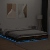 Estructura cama con luces LED madera roble ahumado 150x200 cm 3