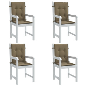 Cojines silla respaldo bajo 4 ud tela taupe melange 100x50x4 cm D