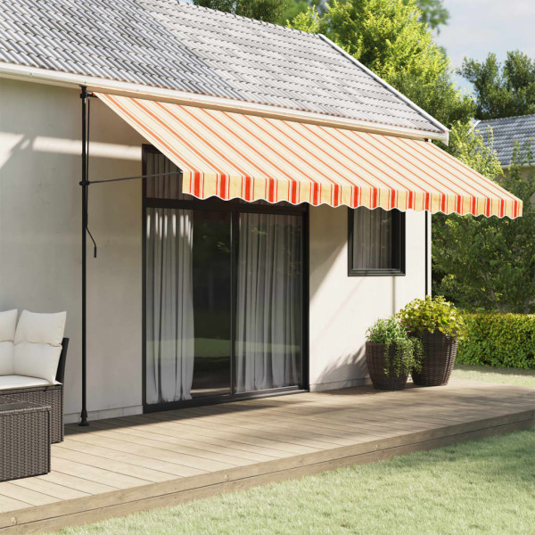 Tela de cenefa de toldo de repuesto rayas amarillo naranja 4.5m Tela de cenefa de toldo de repuesto rayas amarillo naranja 4.5m D