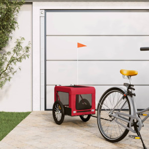 Trailer de bicicleta para animais de estimação em ferro Oxford pano vermelho preto D