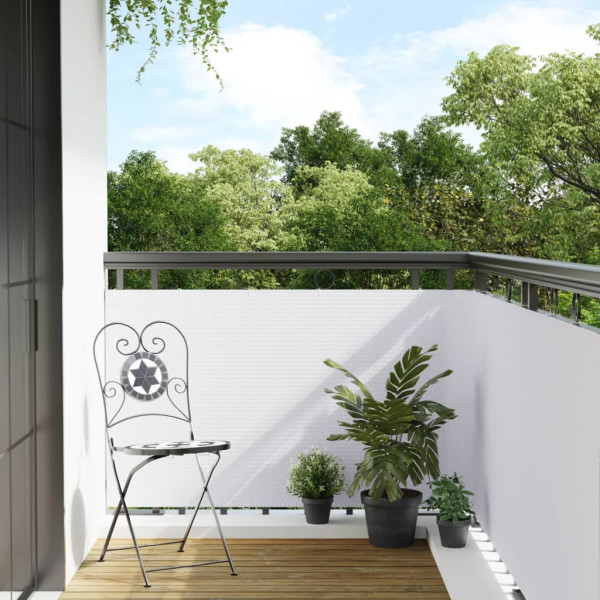 Toldo de varanda em rattan sintético branco 1000x90 cm D