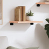 Estante de pared madera maciza de roble sin tratar 40x30x2 cm 3