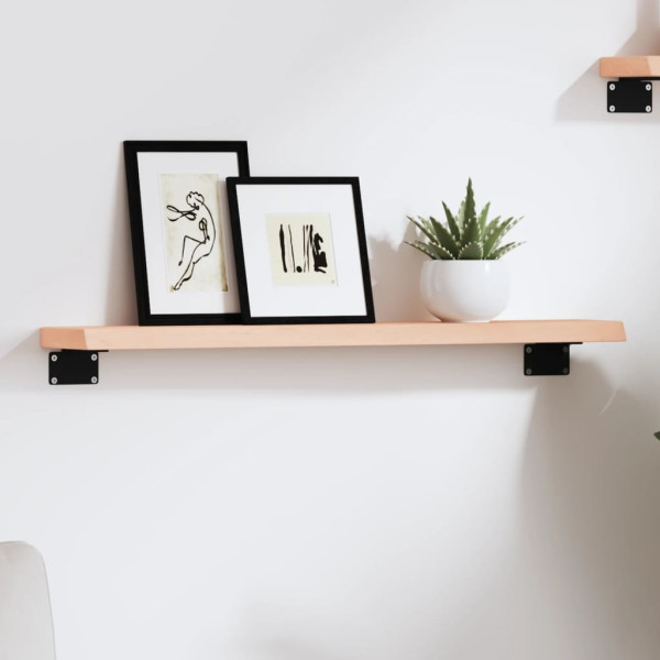 Estante de pared madera maciza de roble sin tratar 60x10x2 cm D