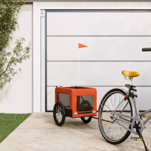 Reboque de bicicleta animais de estimação tecido de ferro Oxford laranja preto D