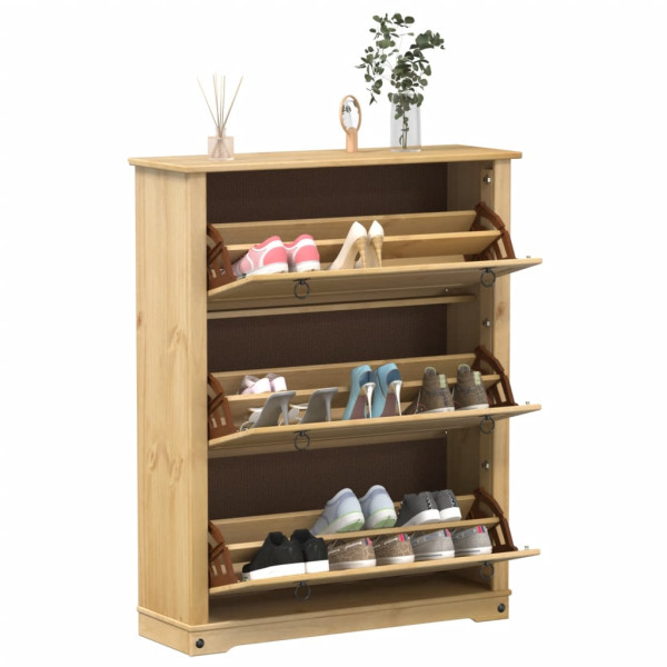 Mueble zapatero Corona madera maciza de pino 99x32x124.5 cm D