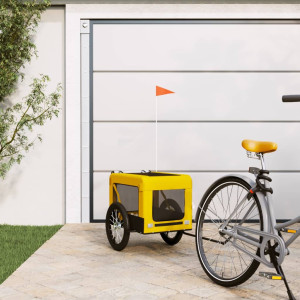 Reboque bicicleta animais de estimação ferro pano Oxford amarelo preto D