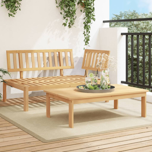 Set de sofás de palets de jardín 2 pzas madera maciza de acacia D