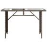 Mesa de jardín superficie de vidrio ratán PE gris 110x68x70 cm 4
