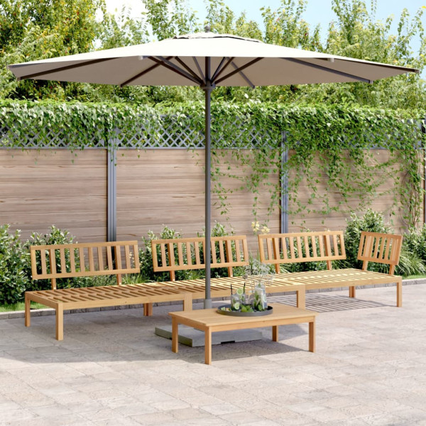 Set de sofás de palets de jardín 4 pzas madera maciza de acacia Set de sofás de palets de jardín 4 pzas madera maciza de acacia D