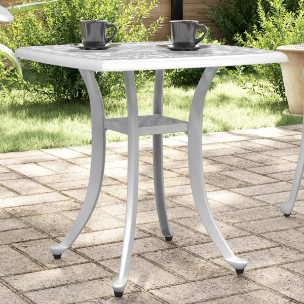 Mesa de jardim em alumínio fundido branco 53x53x53 cm D