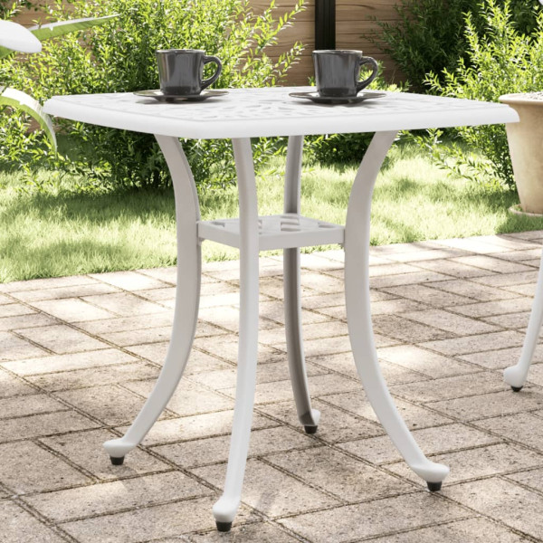 Mesa de jardim em alumínio fundido branco 53x53x53 cm D