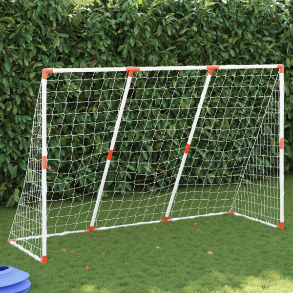 Objetivo de futebol com bolas 2 em 1 branco 184x64x124 cm D