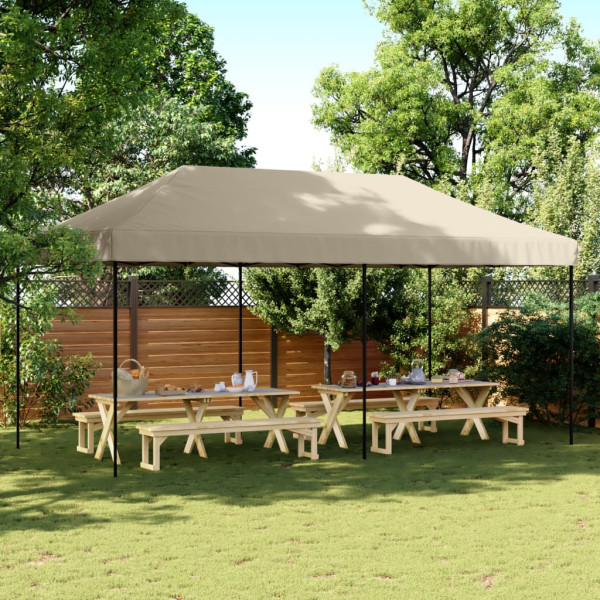 Tenda de festa dobrável pop-up cinza 580x292x315 cm D