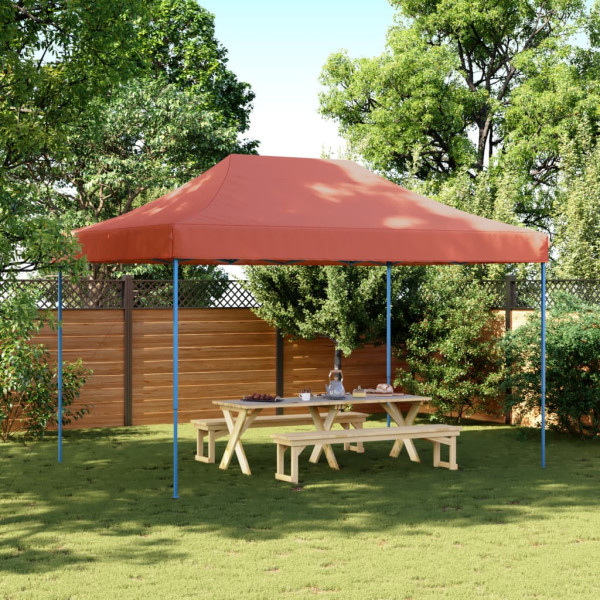 Tenda de festa dobrável pop-up em terracota 410x279x315 cm D