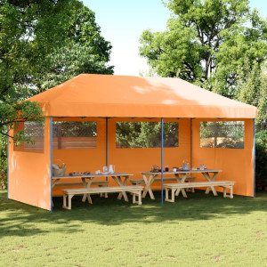 Tienda de fiesta plegable Pop-Up 3 paredes laterales naranja D