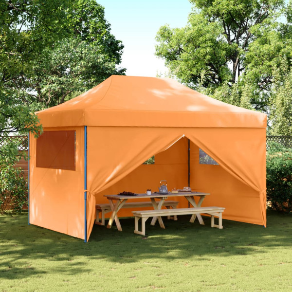 Tienda de fiesta plegable Pop-Up 4 paredes laterales naranja D