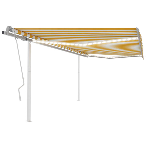 Toldo retrátil manual com LED amarelo e branco 4,5x3,5 m D