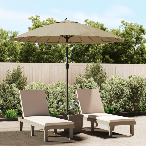 Sombrilla de jardín con palo de aluminio gris taupe 270 cm Sombrilla de jardín con palo de aluminio gris taupe 270 cm D