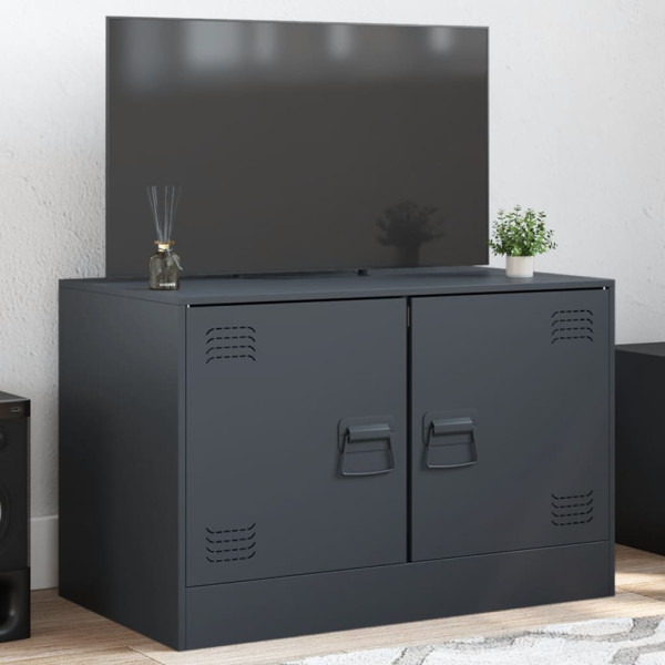 Mueble para TV de acero gris antracita 67x39x44 cm D
