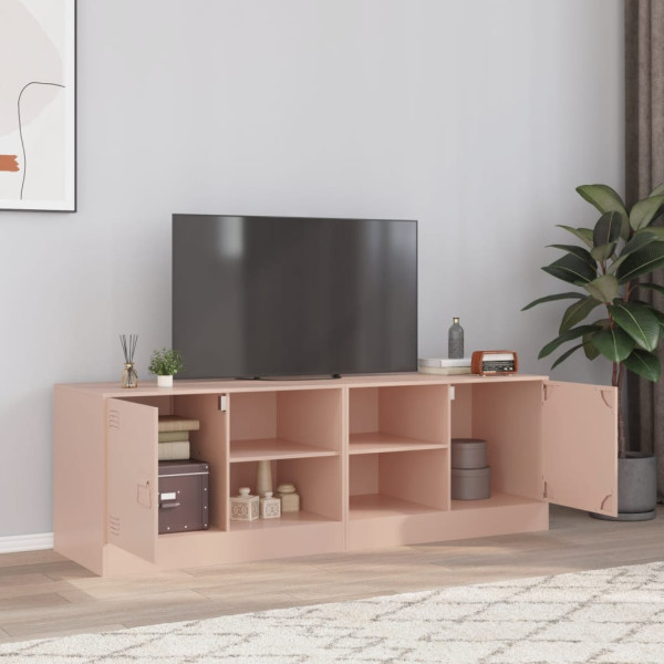 Muebles para TV 2 unidades acero rosa 67x39x44 cm D