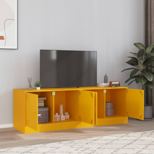 Móveis de TV 2 unidades aço amarelo mostarda 67x39x44 cm D