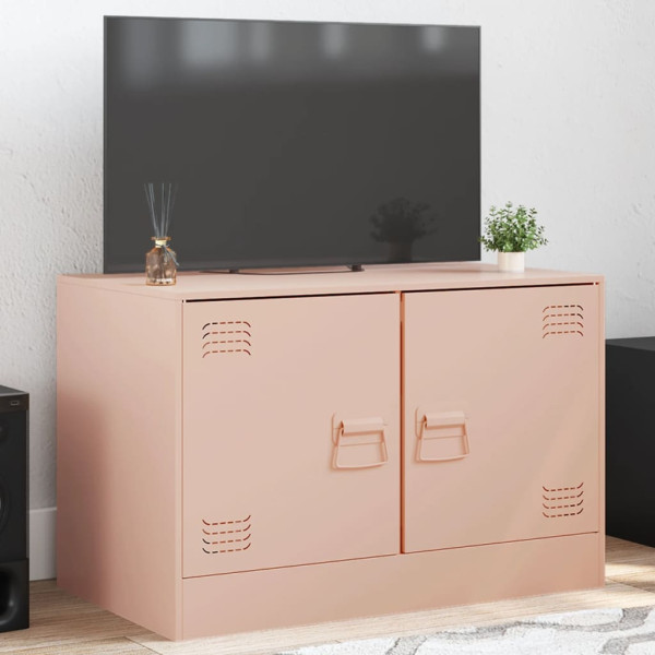 Mobiliário para TV de aço rosa 67x39x44 cm D