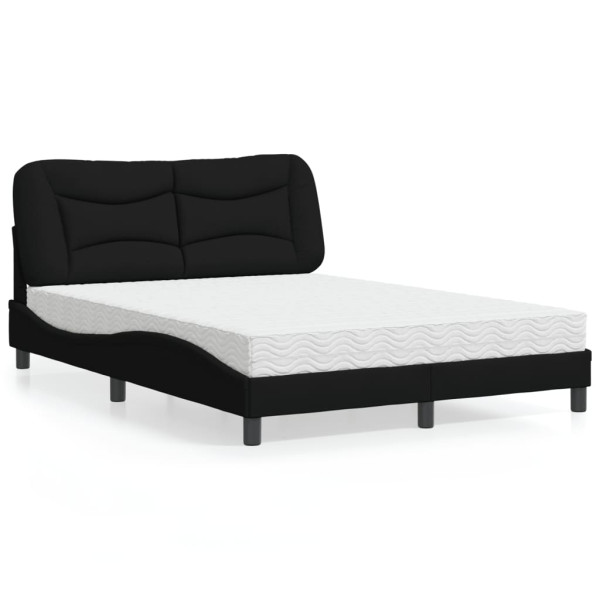 Cama com colchão de tecido preto 140x190 cm D