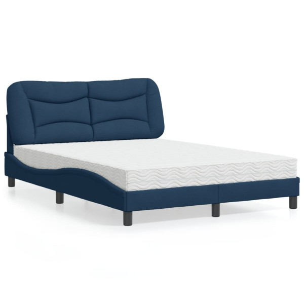 Cama con colchón tela azul 140x200 cm Cama con colchón tela azul 140x200 cm D