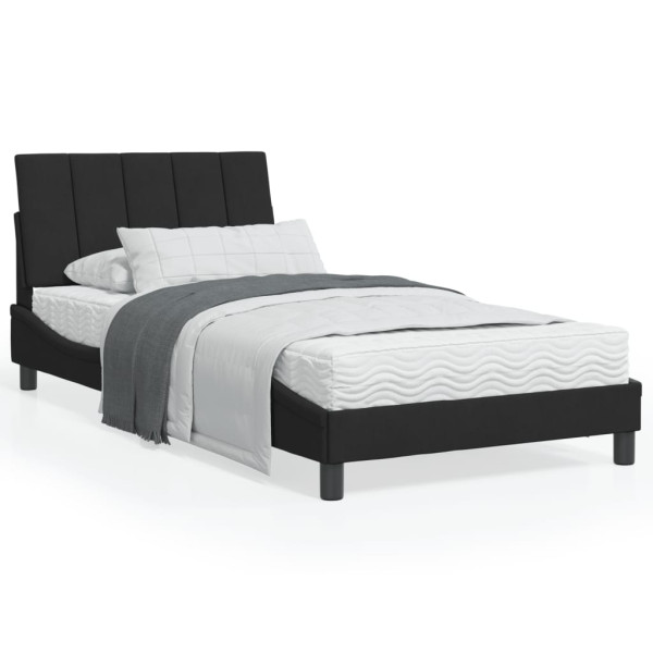 Cama con colchón terciopelo negro 100x200 cm Cama con colchón terciopelo negro 100x200 cm D