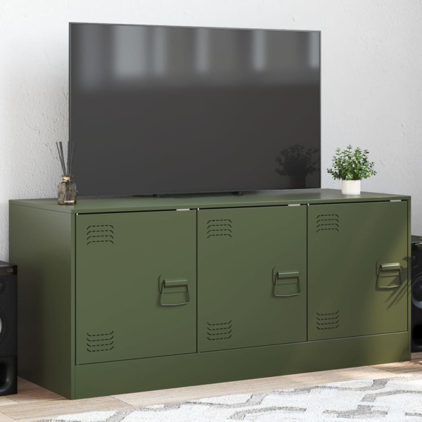 Móveis de TV de aço verde 99x39x44 cm D