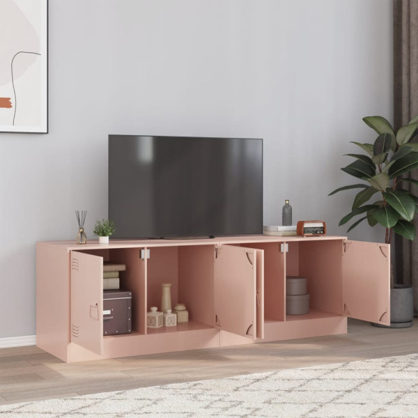 Muebles para TV 2 unidades acero rosa 67x39x44 cm D