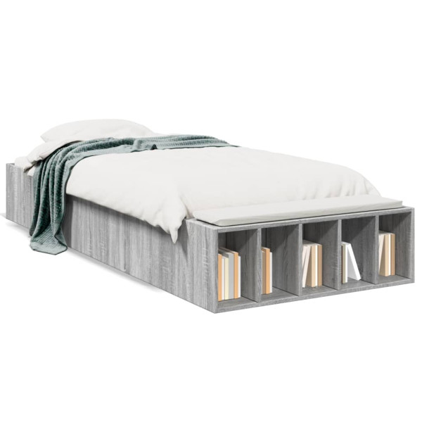 Estructura de cama madera de ingeniería gris Sonoma 90x190 cm Estructura de cama madera de ingeniería gris Sonoma 90x190 cm D