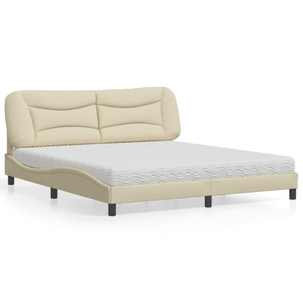 Cama con colchón de tela color crema 180x200 cm Cama con colchón de tela color crema 180x200 cm D