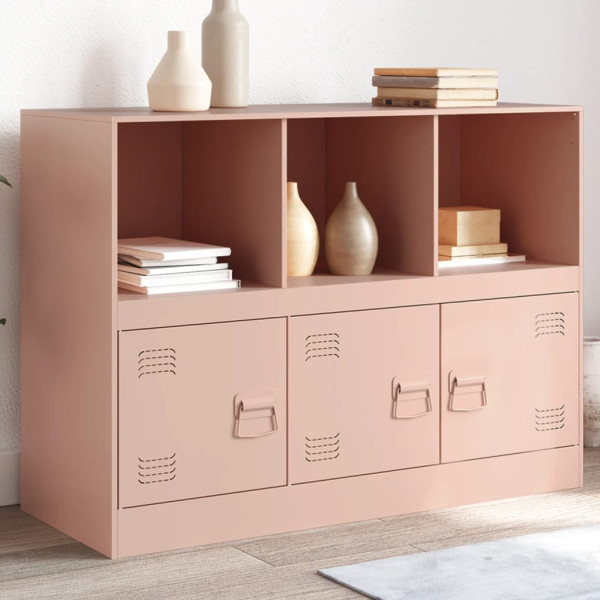 Aparador de acero rosa 99x39x73 cm Aparador de acero rosa 99x39x73 cm D